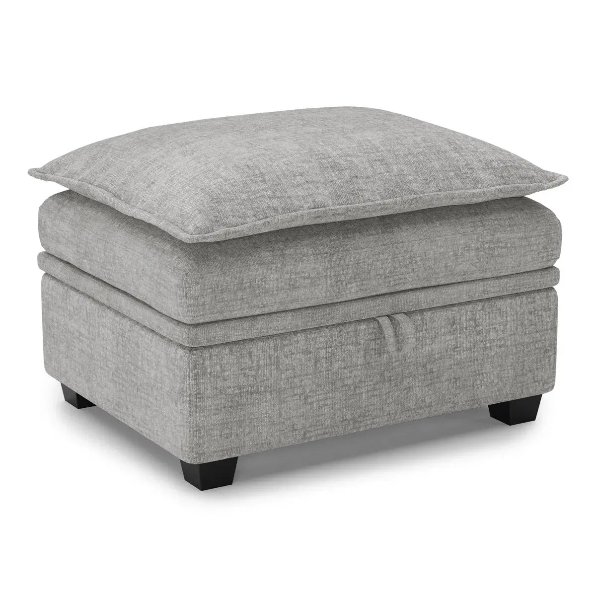 30" Light Gray and Black Chenille Storage Ottoman Homeroots Living Room