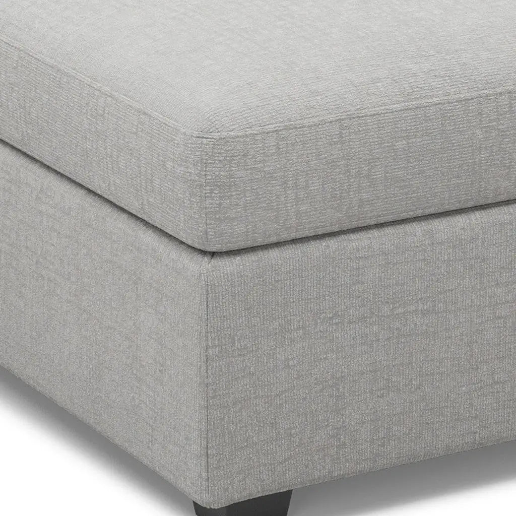 30" Light Gray and Black Chenille Storage Ottoman Homeroots Living Room