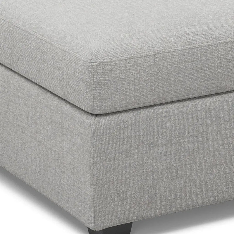 30" Light Gray and Black Chenille Storage Ottoman Homeroots Living Room