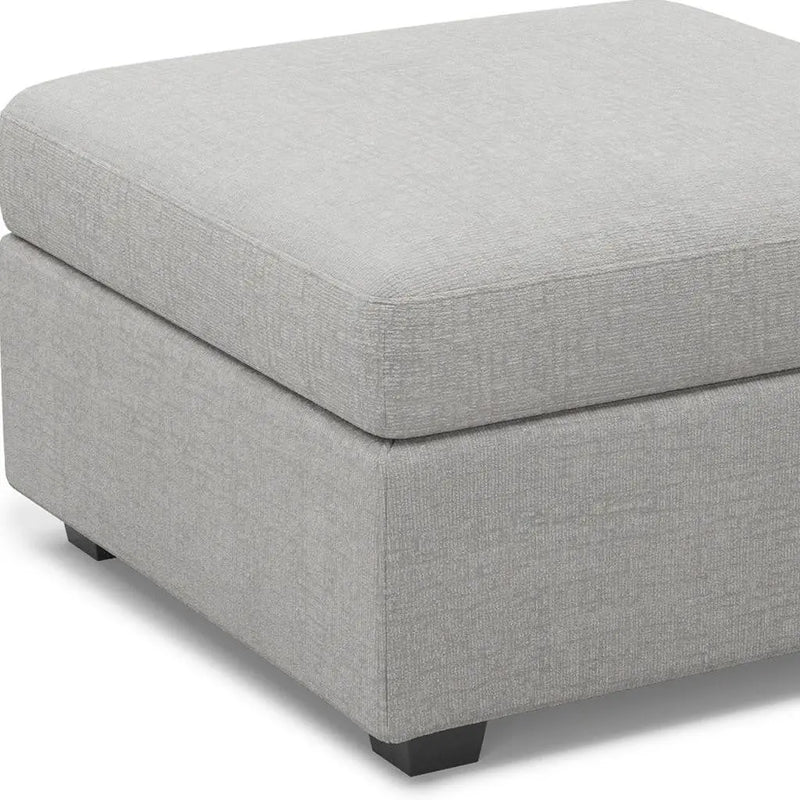 30" Light Gray and Black Chenille Storage Ottoman Homeroots Living Room