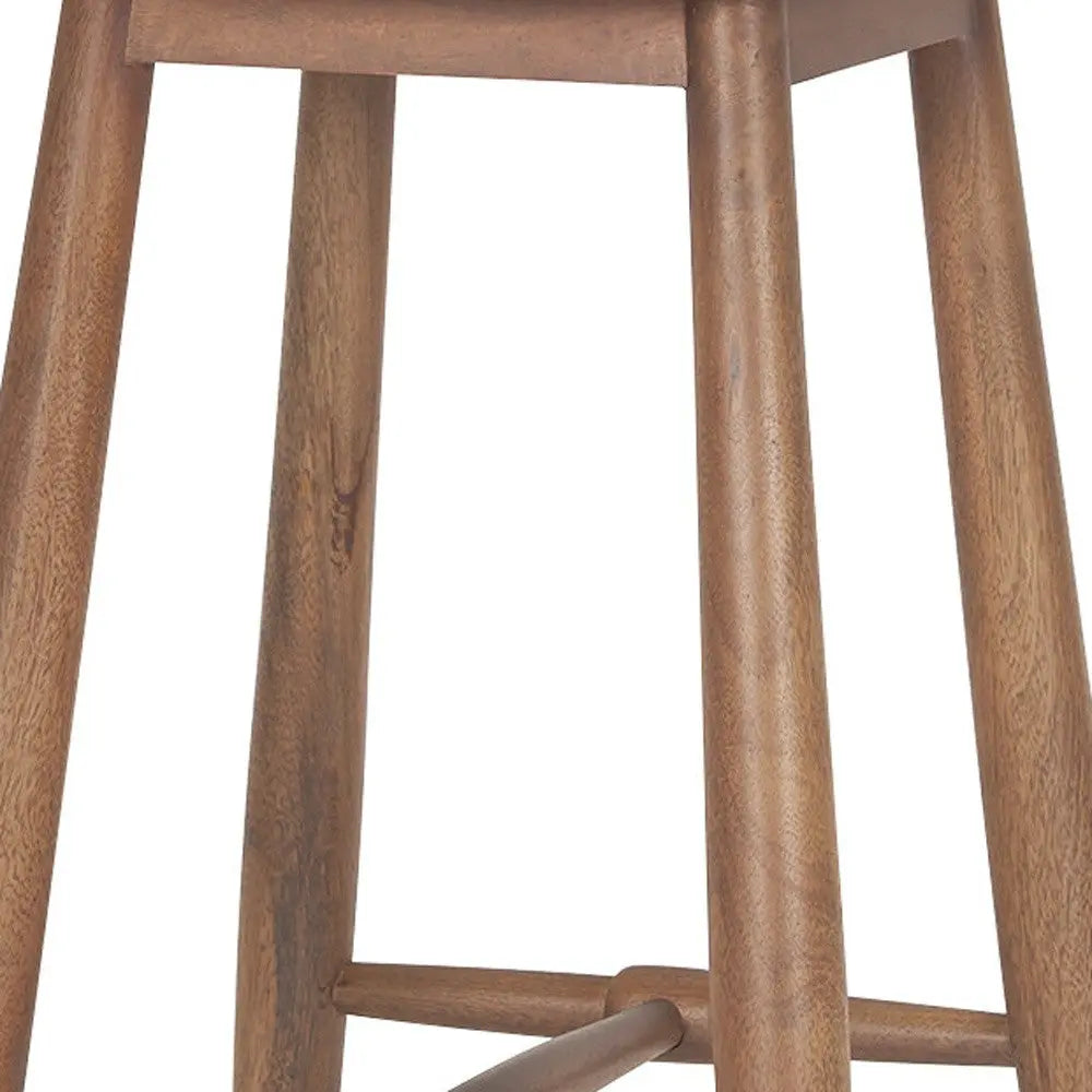 30" Natural Solid Wood Backless Bar Height Bar Chair Homeroots Living Room
