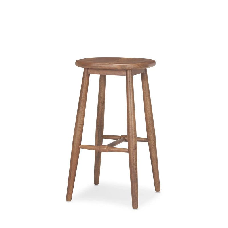 30" Natural Solid Wood Backless Bar Height Bar Chair Homeroots Living Room