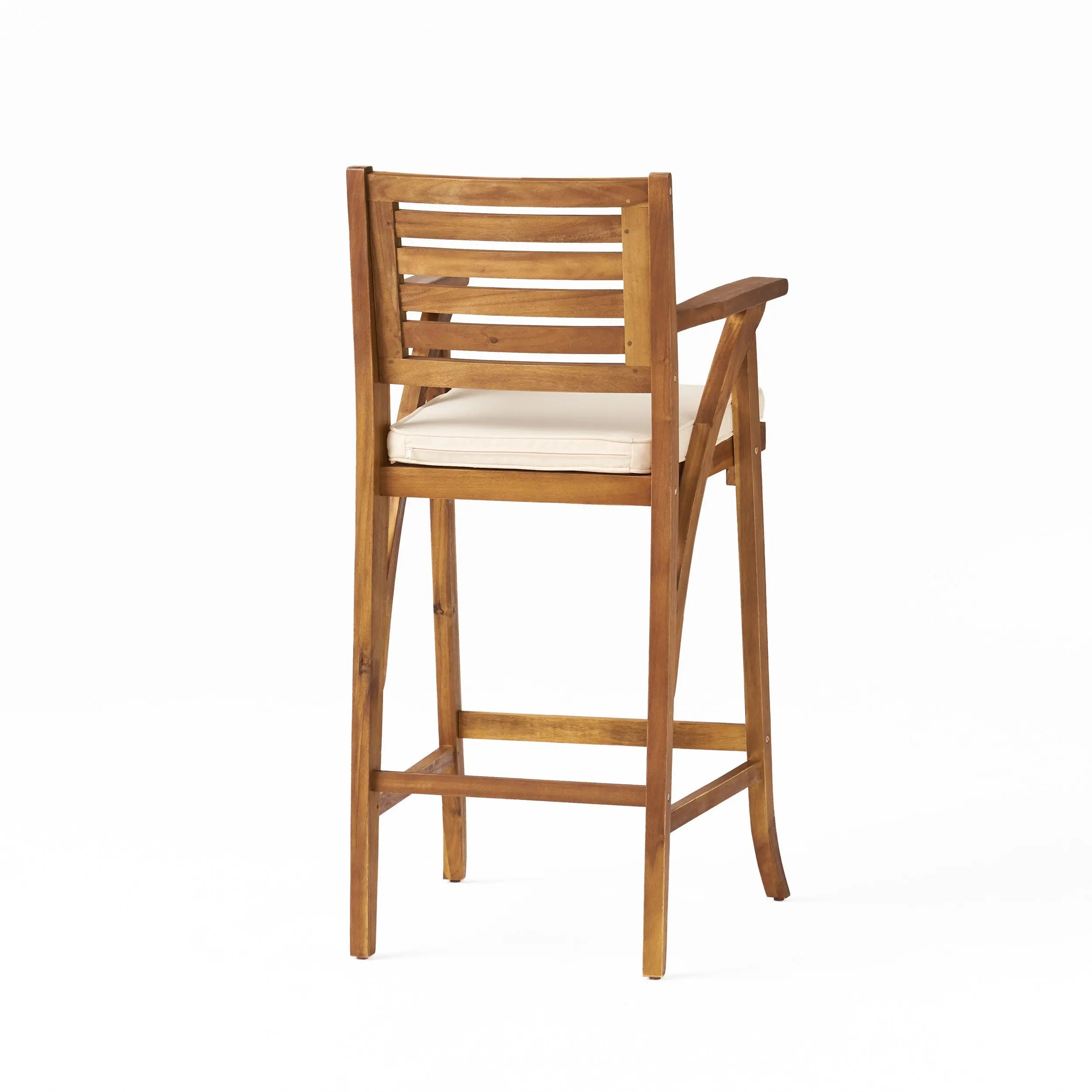 30" Natural Solid Wood Outdoor Bar Height Chair Homeroots Outdoor