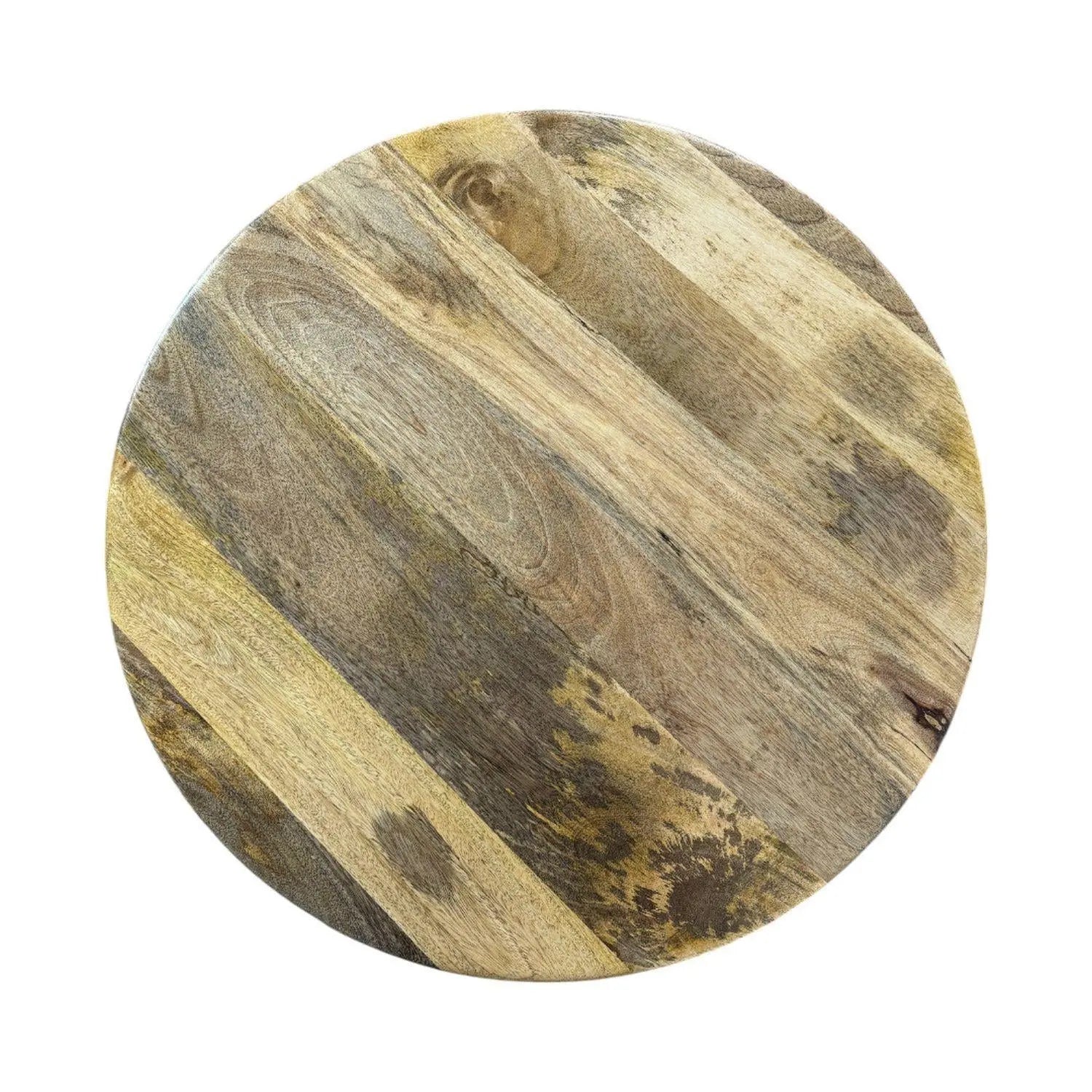 30" Natural Solid Wood Round Solid Drum Coffee Table Homeroots Living Room