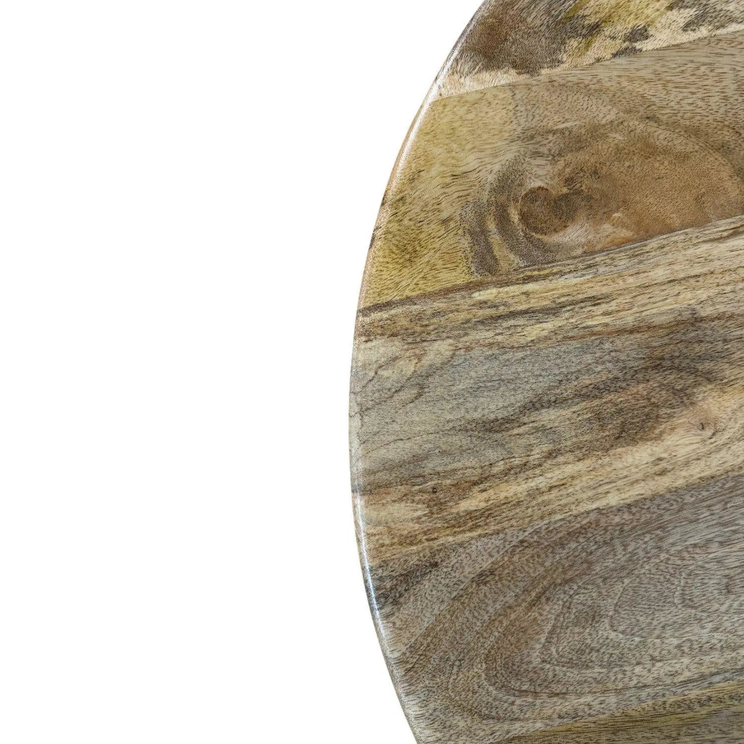 30" Natural Solid Wood Round Solid Drum Coffee Table Homeroots Living Room