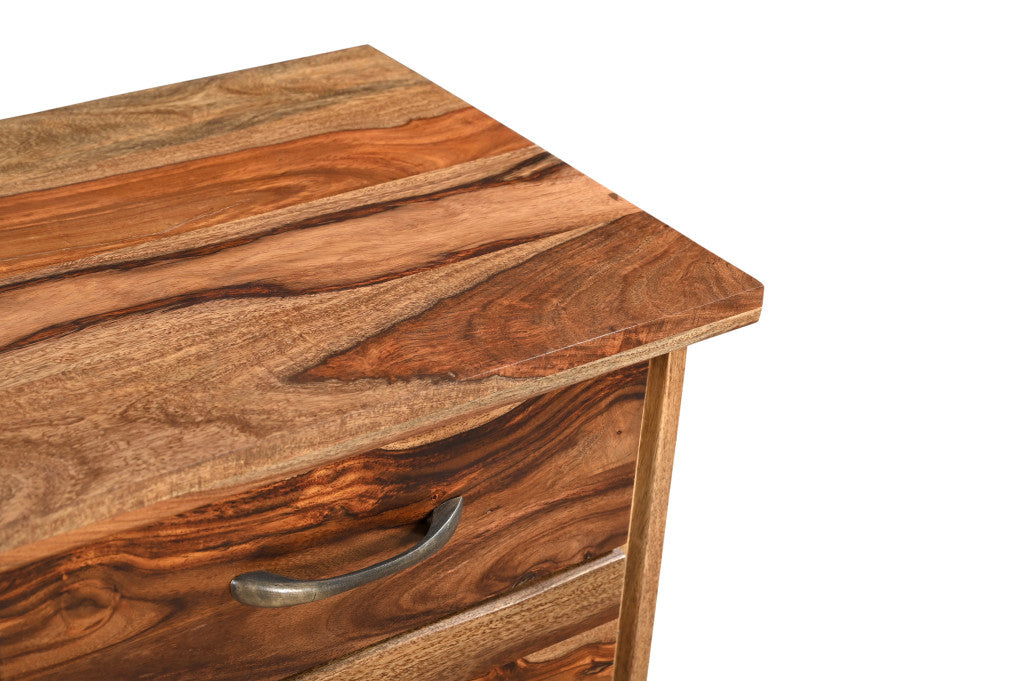 30" Natural Solid Wood Three Drawers Filing Cabinet Homeroots Office