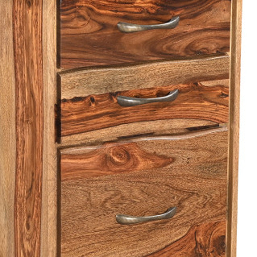 30" Natural Solid Wood Three Drawers Filing Cabinet Homeroots Office