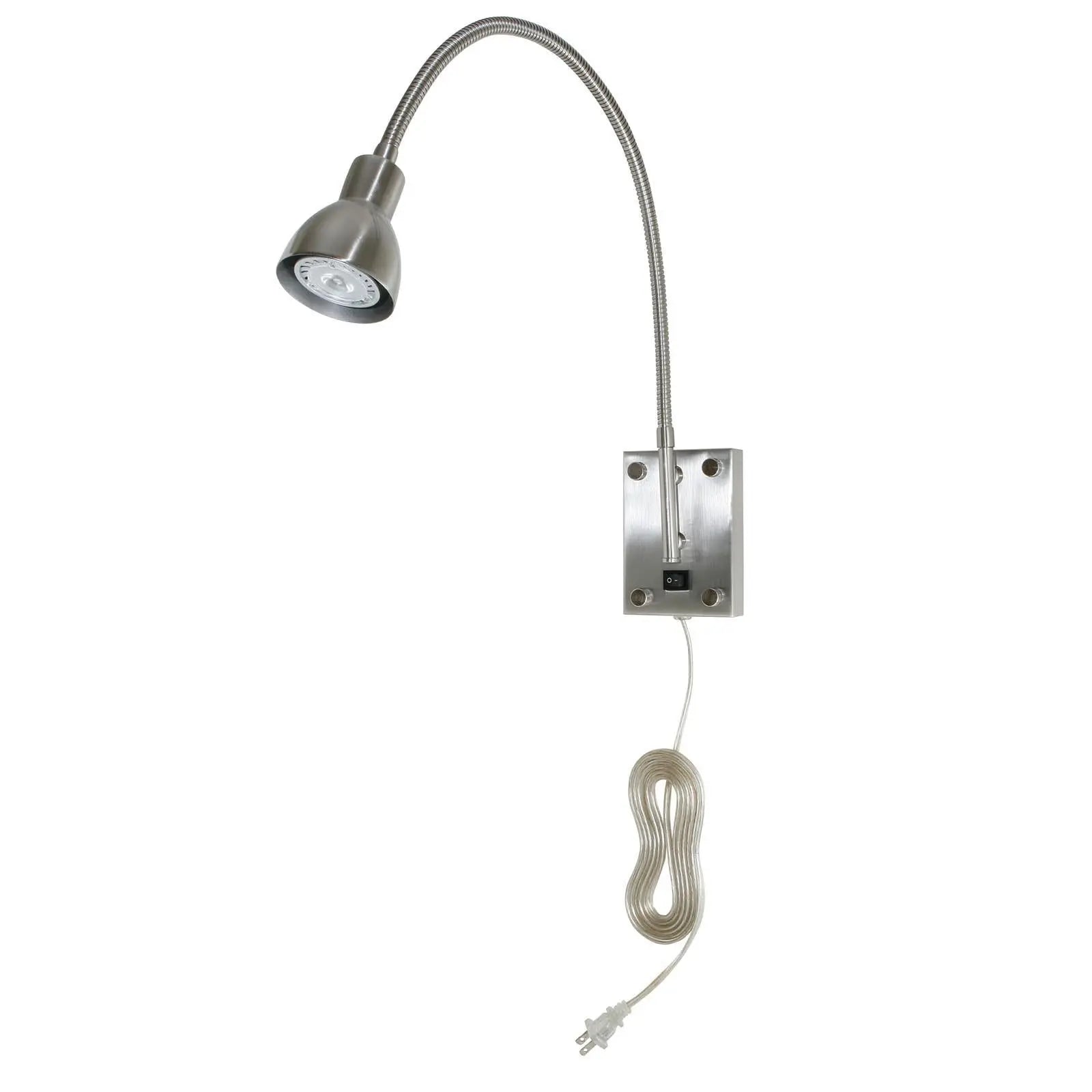 30" Silver Metal Spotlight Wall Sconce Homeroots Lighting