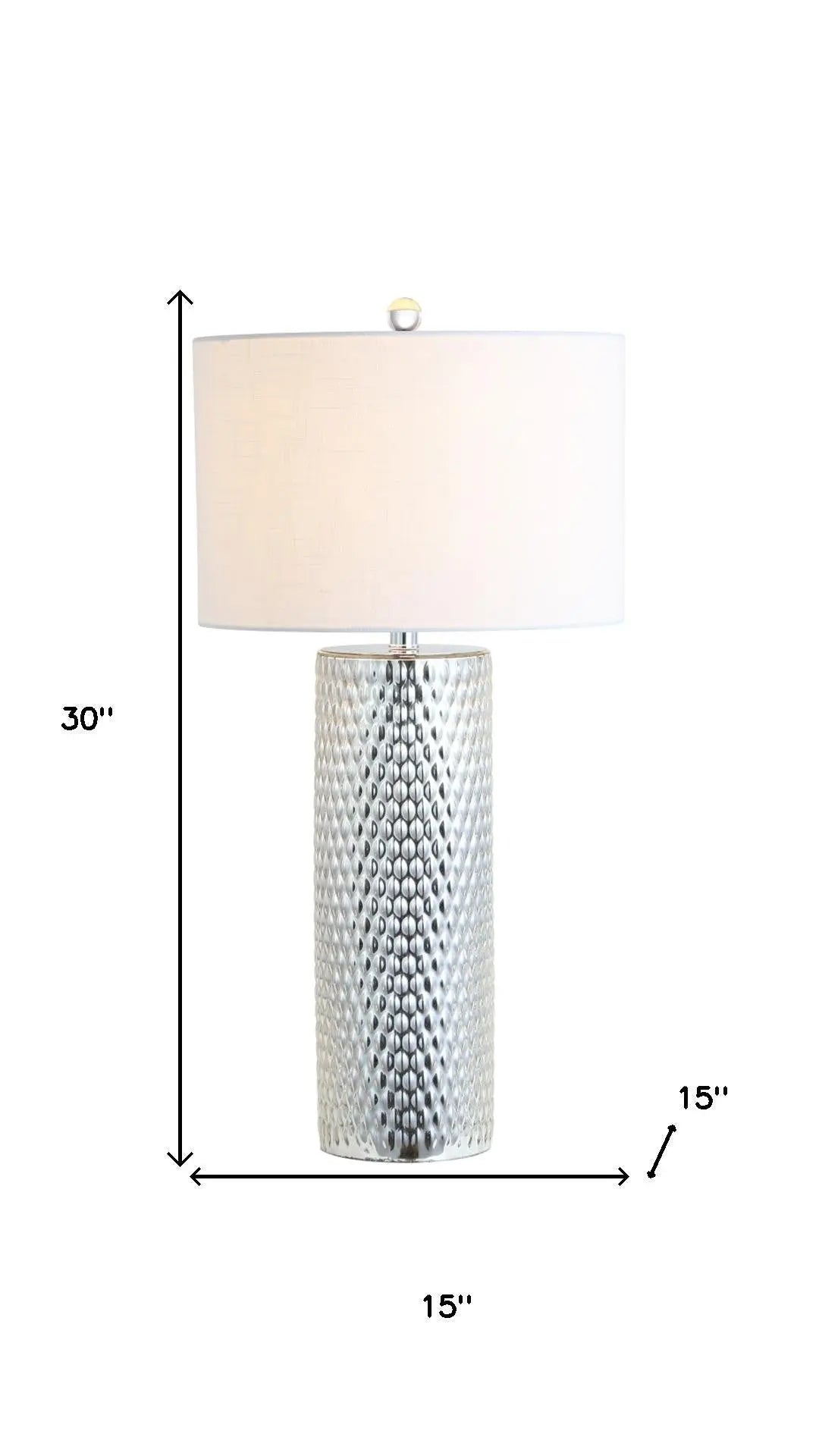 30" Silver Table Lamp With Drum Shade Homeroots Lighting