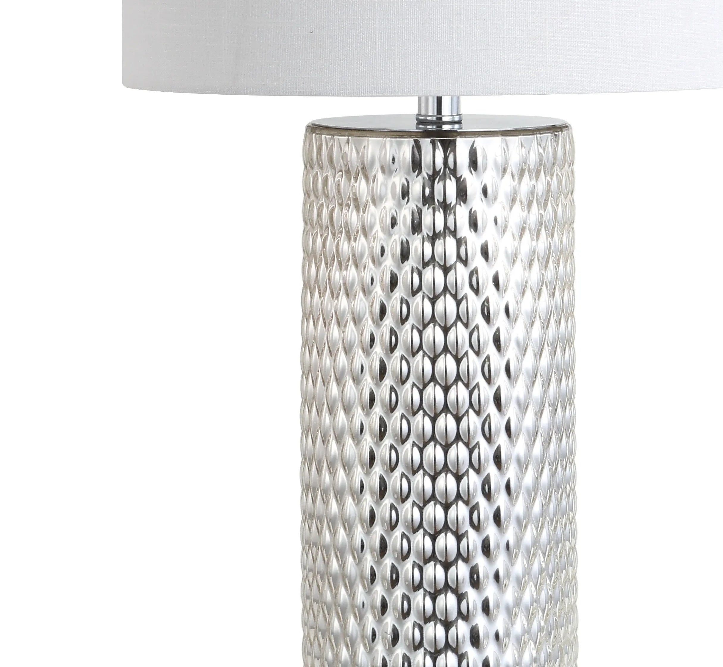 30" Silver Table Lamp With Drum Shade Homeroots Lighting