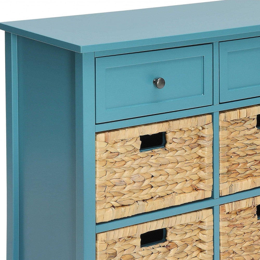 Pop Of Color Teal Accent Chest With Storage - GreatEagleInc