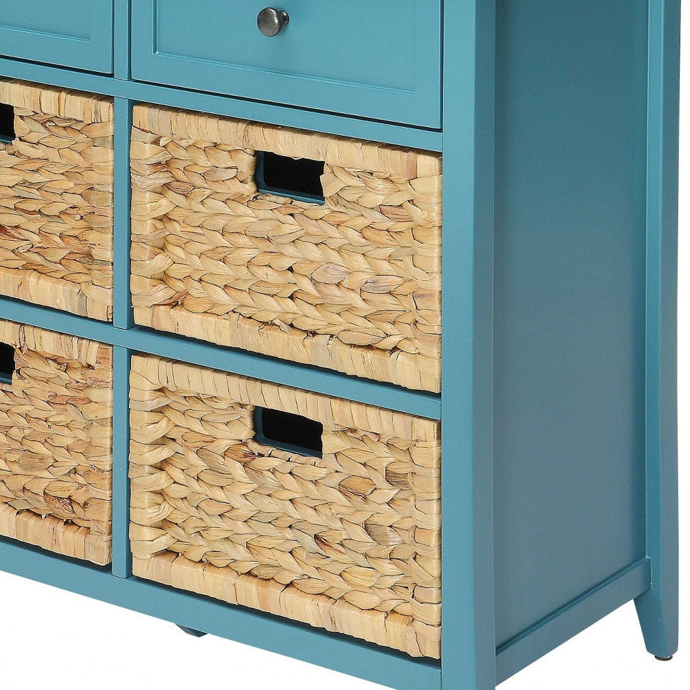 Pop Of Color Teal Accent Chest With Storage - GreatEagleInc