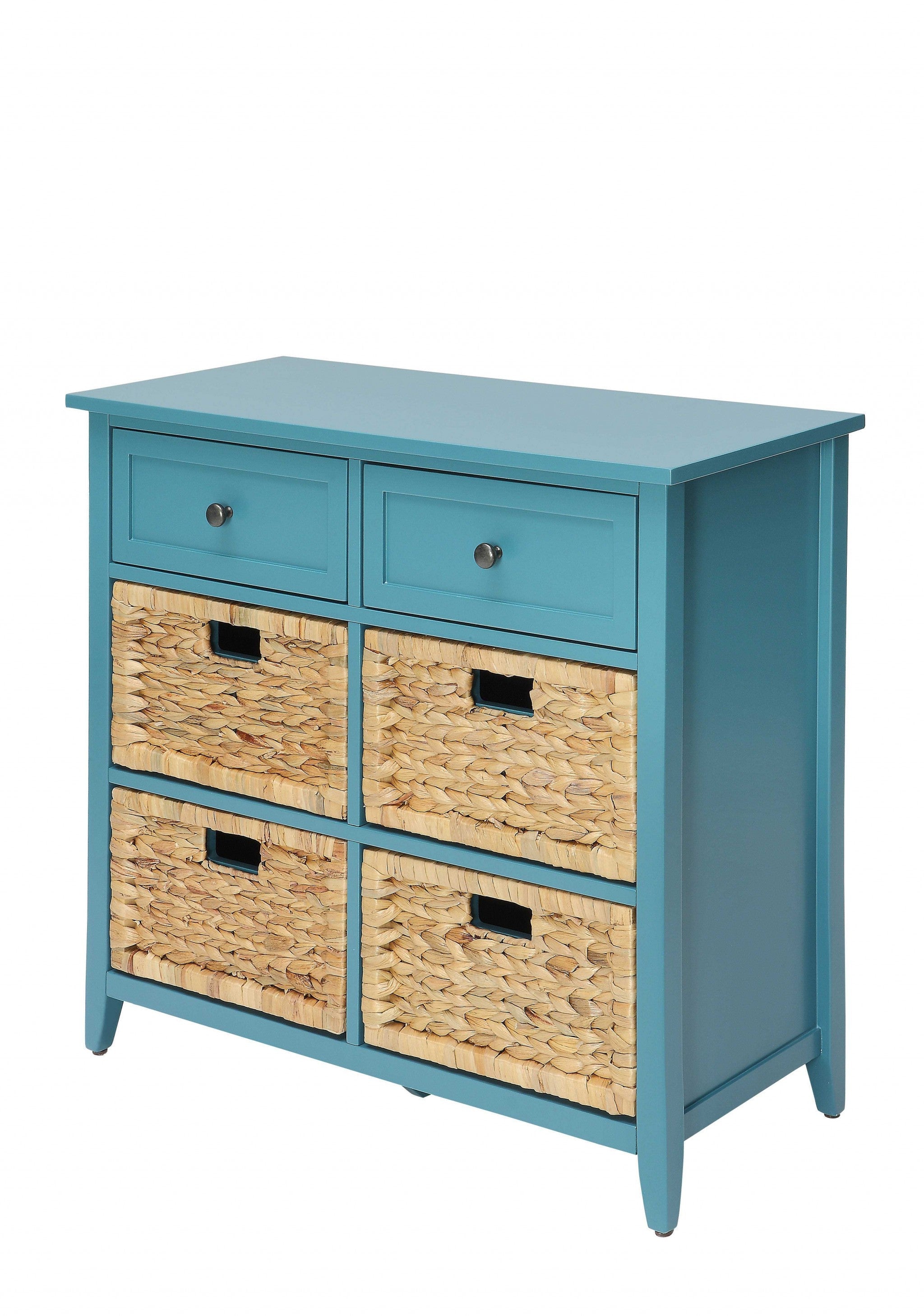 Pop Of Color Teal Accent Chest With Storage - GreatEagleInc