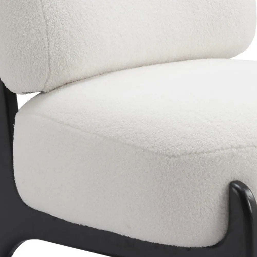 30" White And Black Sherpa And Upholstered Side Chair Homeroots Living Room