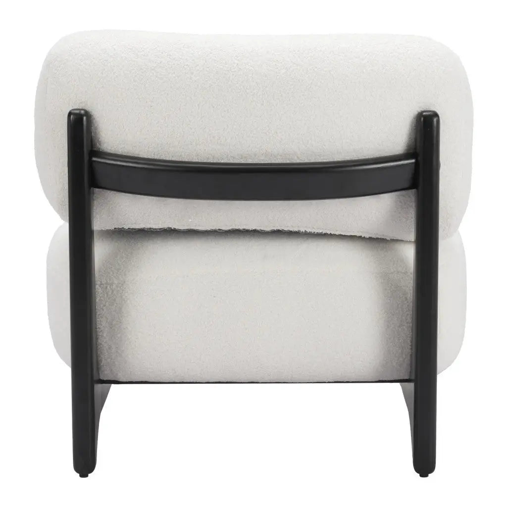 30" White And Black Sherpa And Upholstered Side Chair Homeroots Living Room