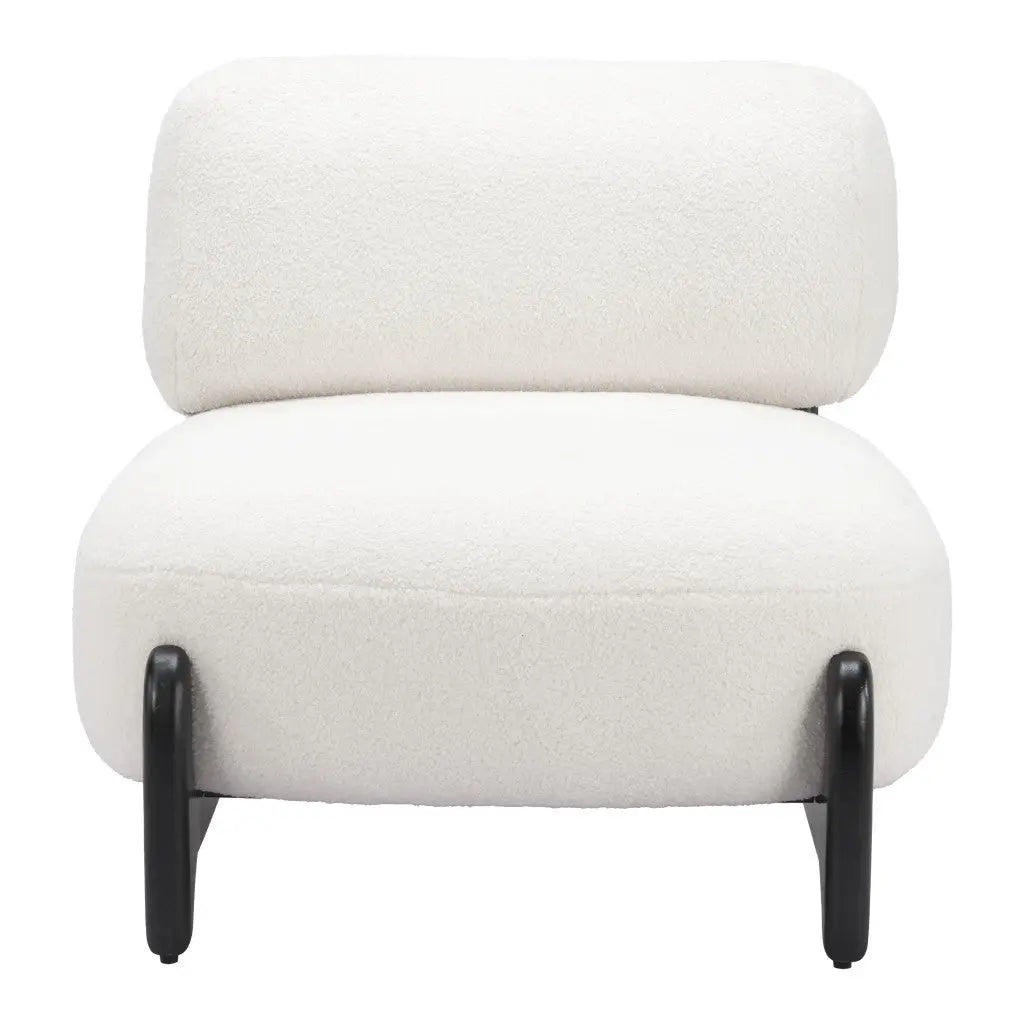 30" White And Black Sherpa And Upholstered Side Chair Homeroots Living Room