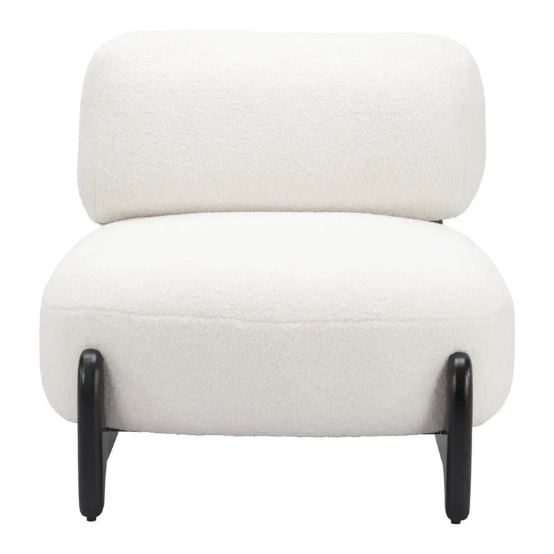 30" White And Black Sherpa And Upholstered Side Chair Homeroots Living Room