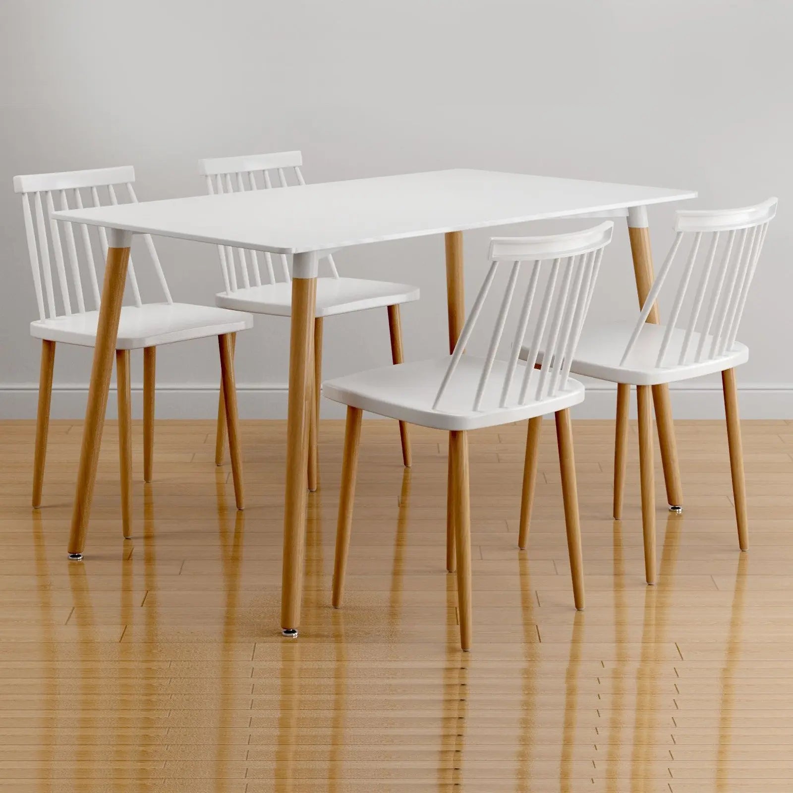 30" White And Natural Solid Wood Dining Table Homeroots Kitchen & Dining