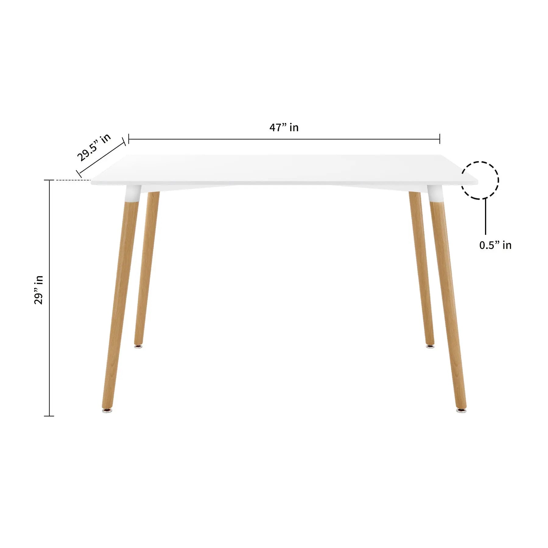 30" White And Natural Solid Wood Dining Table Homeroots Kitchen & Dining