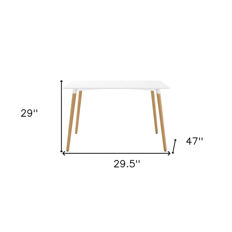 30" White And Natural Solid Wood Dining Table Homeroots Kitchen & Dining