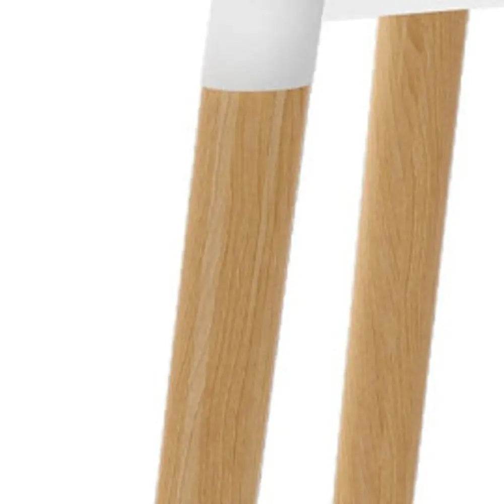 30" White And Natural Solid Wood Dining Table Homeroots Kitchen & Dining