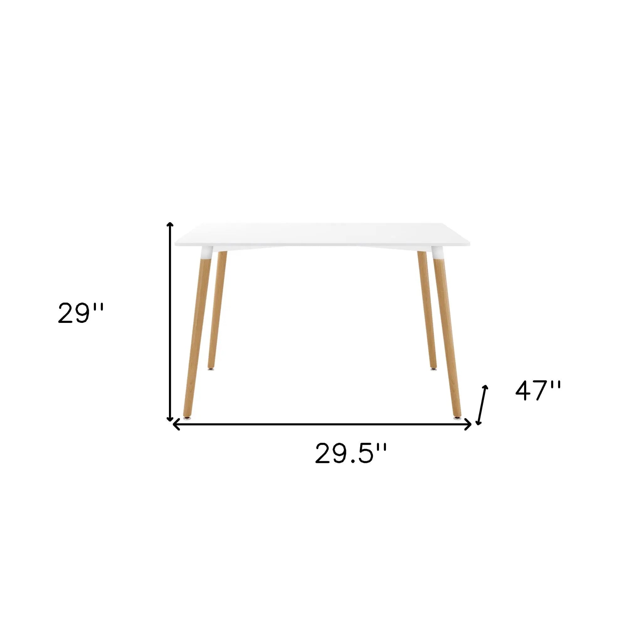 30" White And Natural Solid Wood Dining Table Homeroots Kitchen & Dining