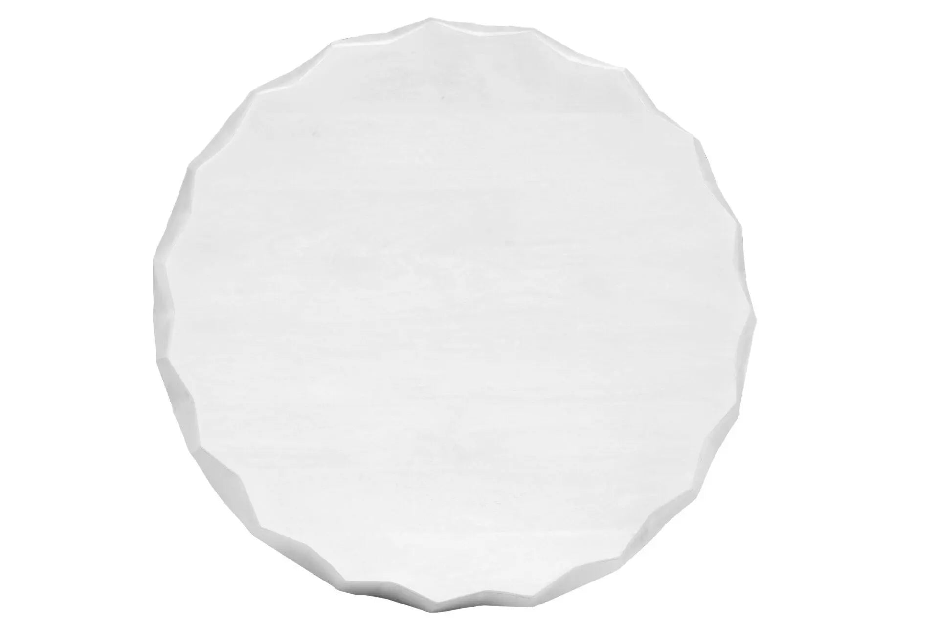 30" White Solid Wood Round Distressed Solid Drum Coffee Table Homeroots Living Room