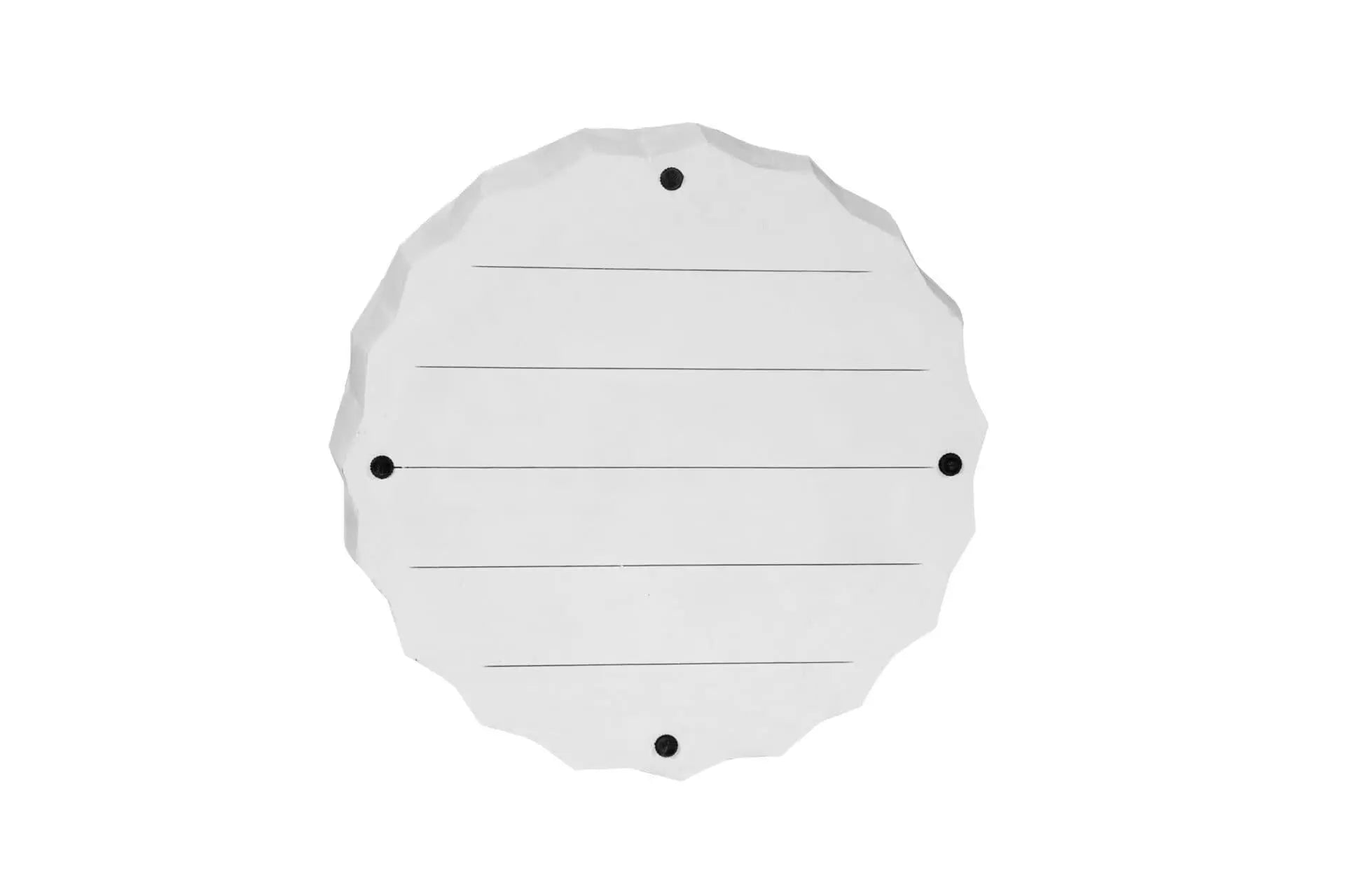 30" White Solid Wood Round Distressed Solid Drum Coffee Table Homeroots Living Room