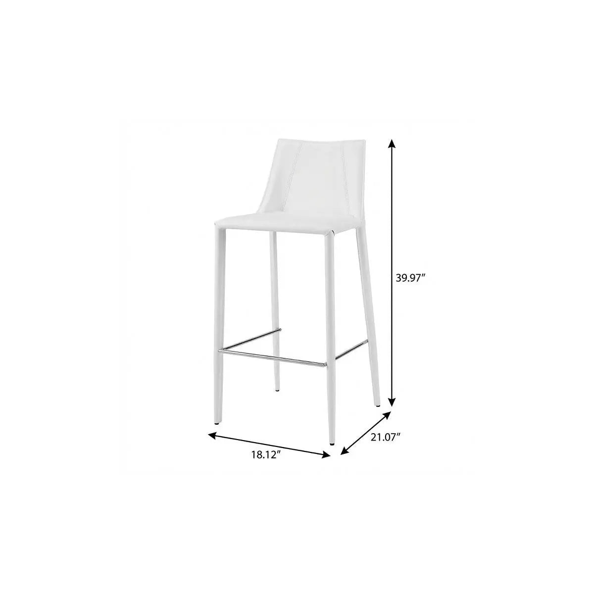 30" White Steel Low Back Bar Height Bar Chair Homeroots Living Room