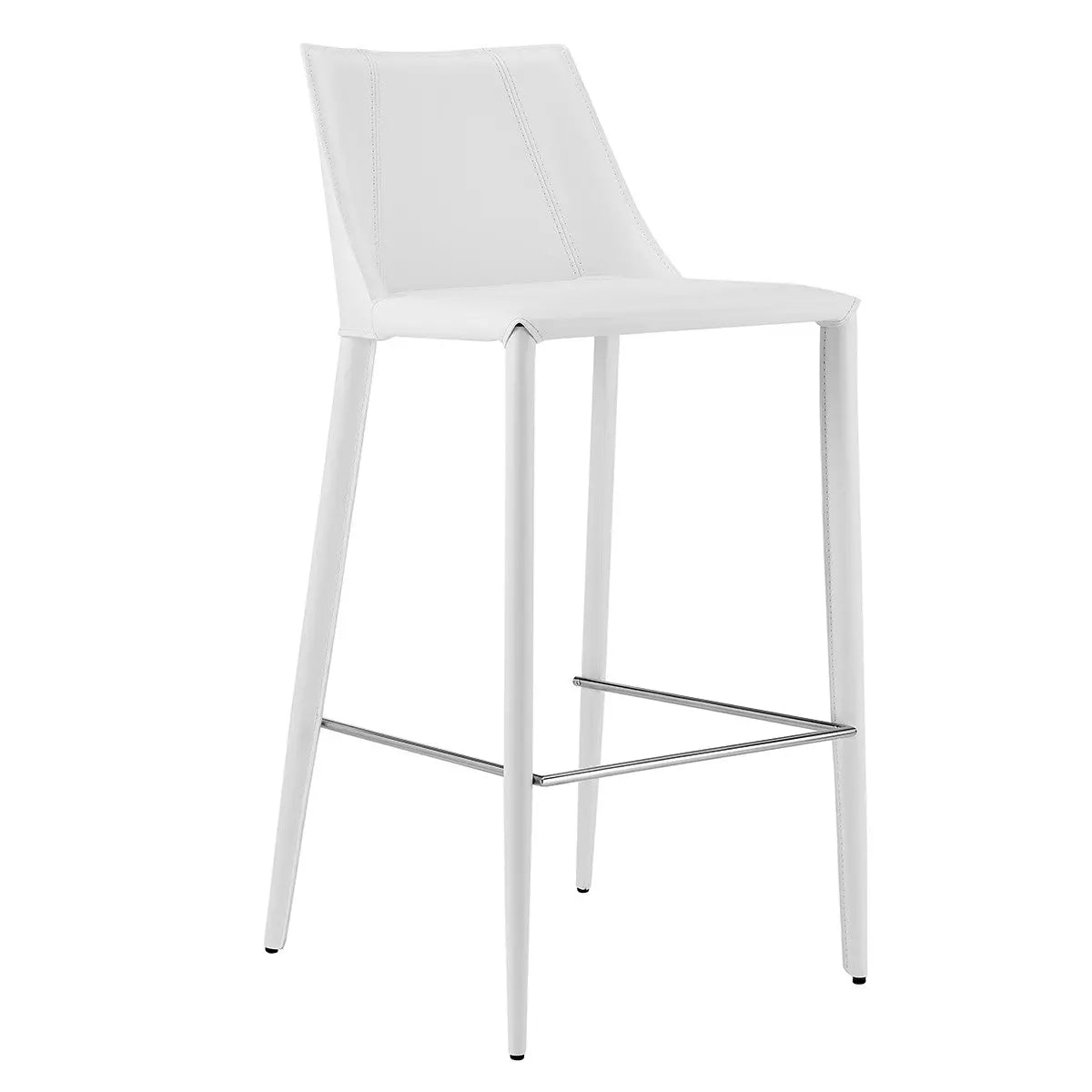 30" White Steel Low Back Bar Height Bar Chair Homeroots Living Room