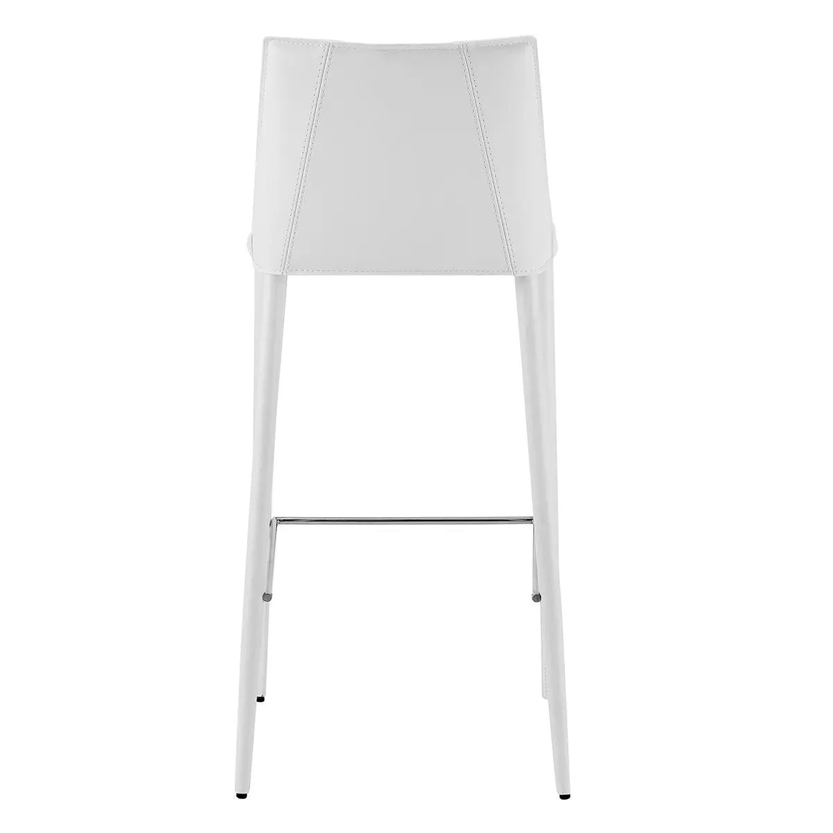 30" White Steel Low Back Bar Height Bar Chair Homeroots Living Room