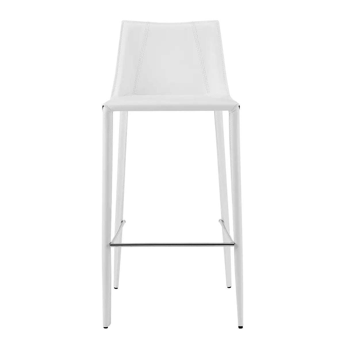 30" White Steel Low Back Bar Height Bar Chair Homeroots Living Room
