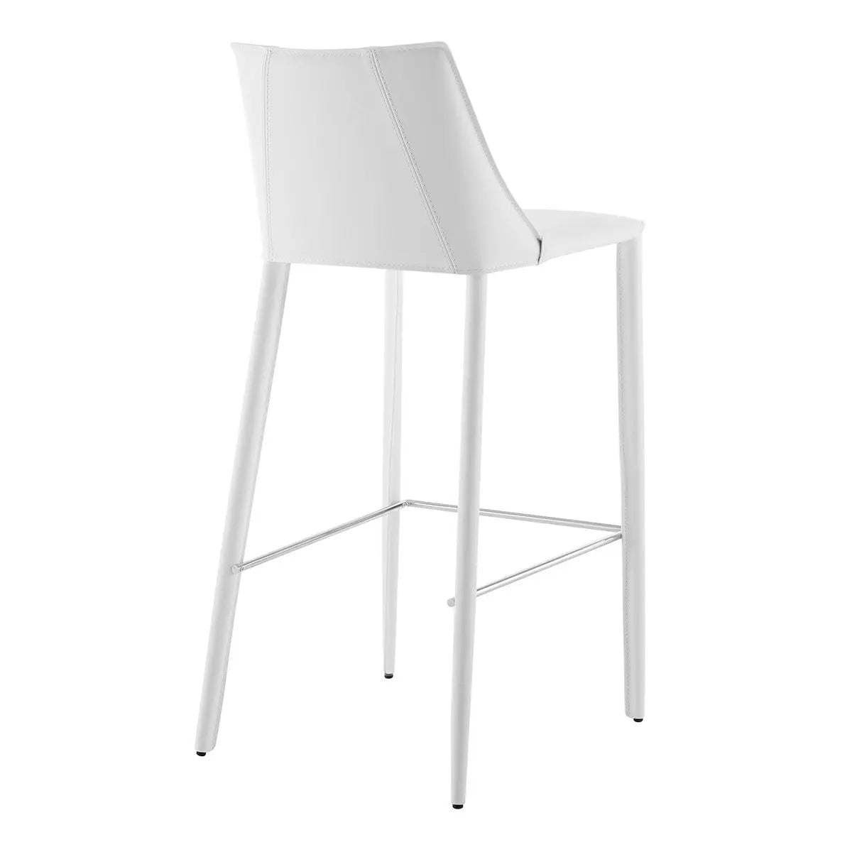 30" White Steel Low Back Bar Height Bar Chair Homeroots Living Room