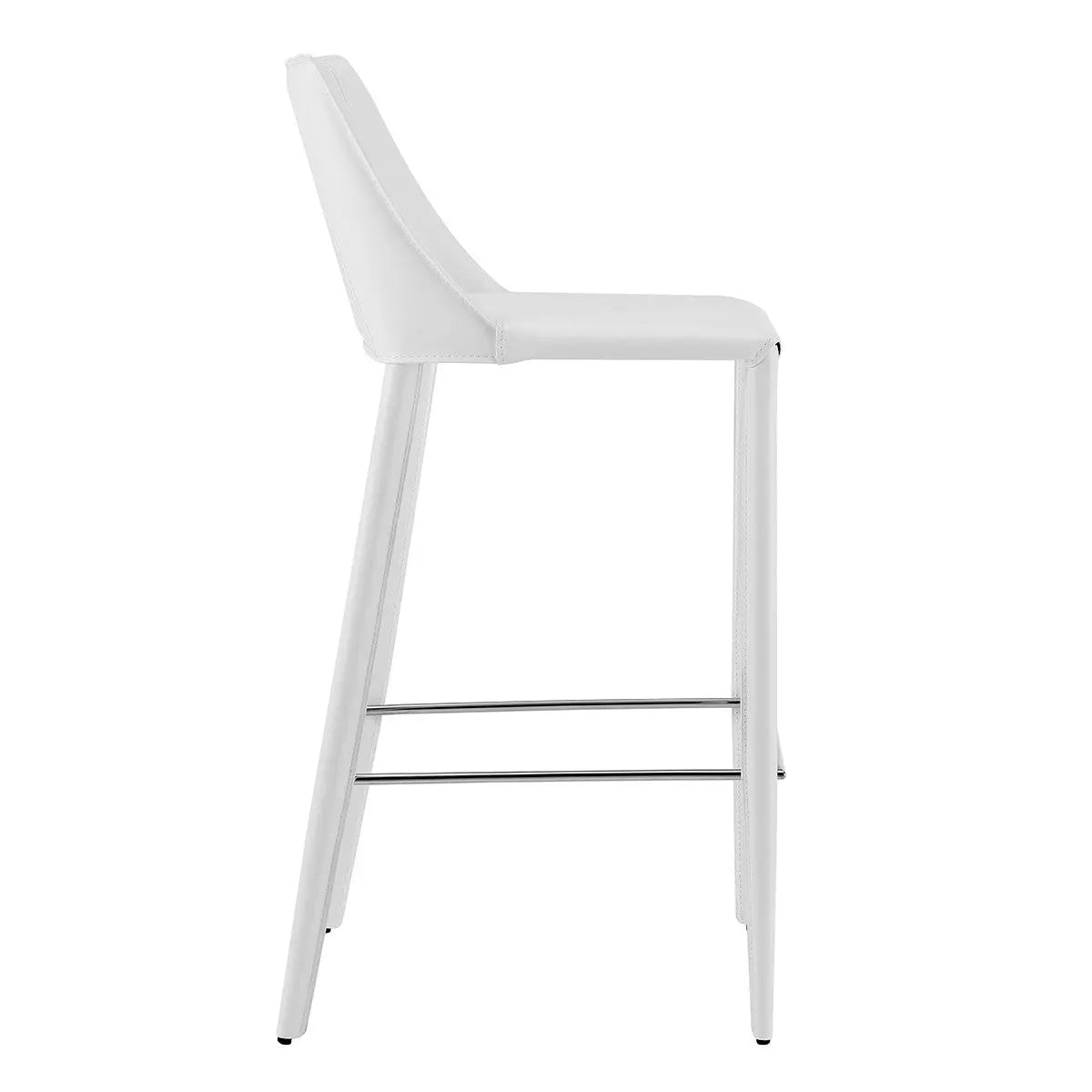 30" White Steel Low Back Bar Height Bar Chair Homeroots Living Room