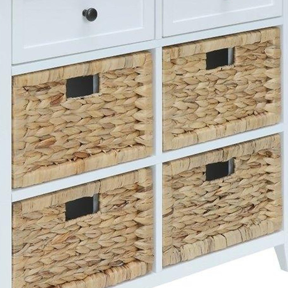 30" X 13" X 28" White Wood Veneer 6 Drawers Accent Chest - GreatEagleInc