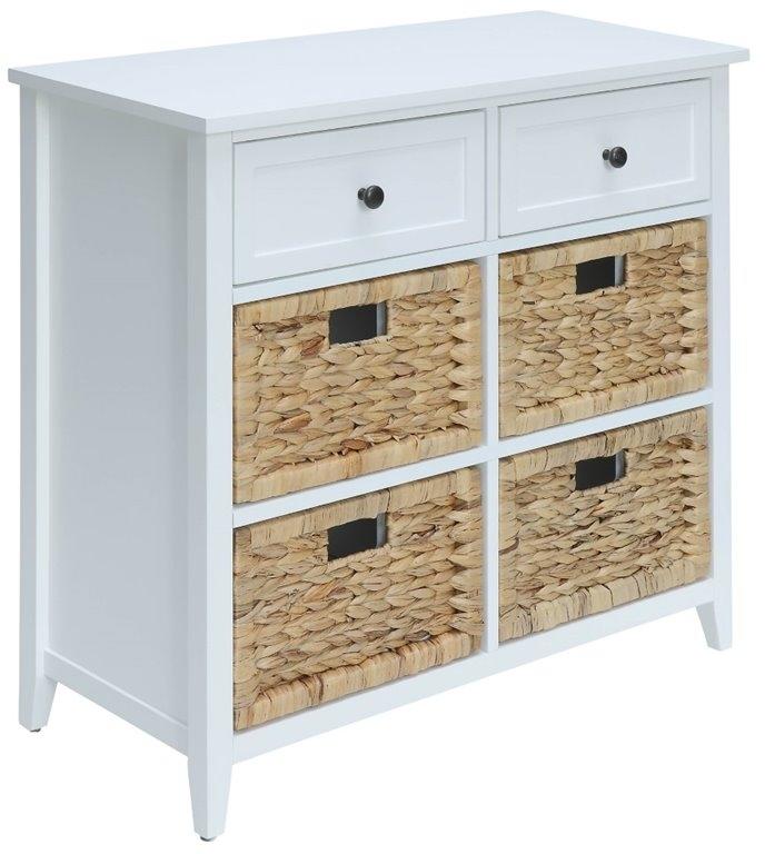 30" X 13" X 28" White Wood Veneer 6 Drawers Accent Chest - GreatEagleInc