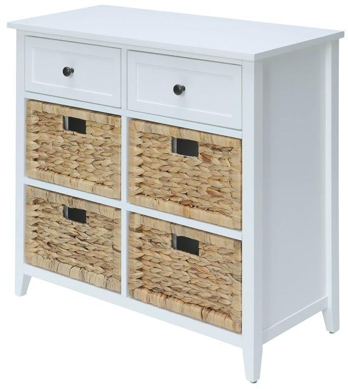30" X 13" X 28" White Wood Veneer 6 Drawers Accent Chest - GreatEagleInc