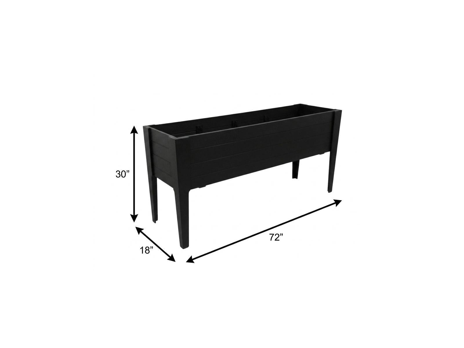 30" X 18" Black Heavy Duty Plastic Rectangular Raised Garden Bed Homeroots Outdoor