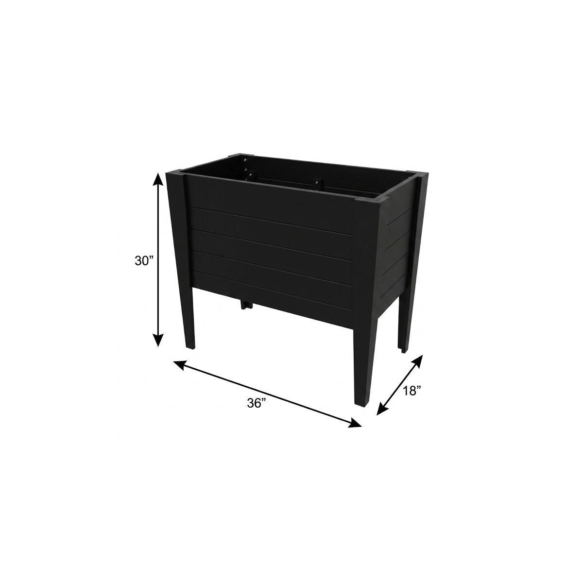 30" X 18" Black Heavy Duty Plastic Rectangular Raised Garden Bed Homeroots Outdoor