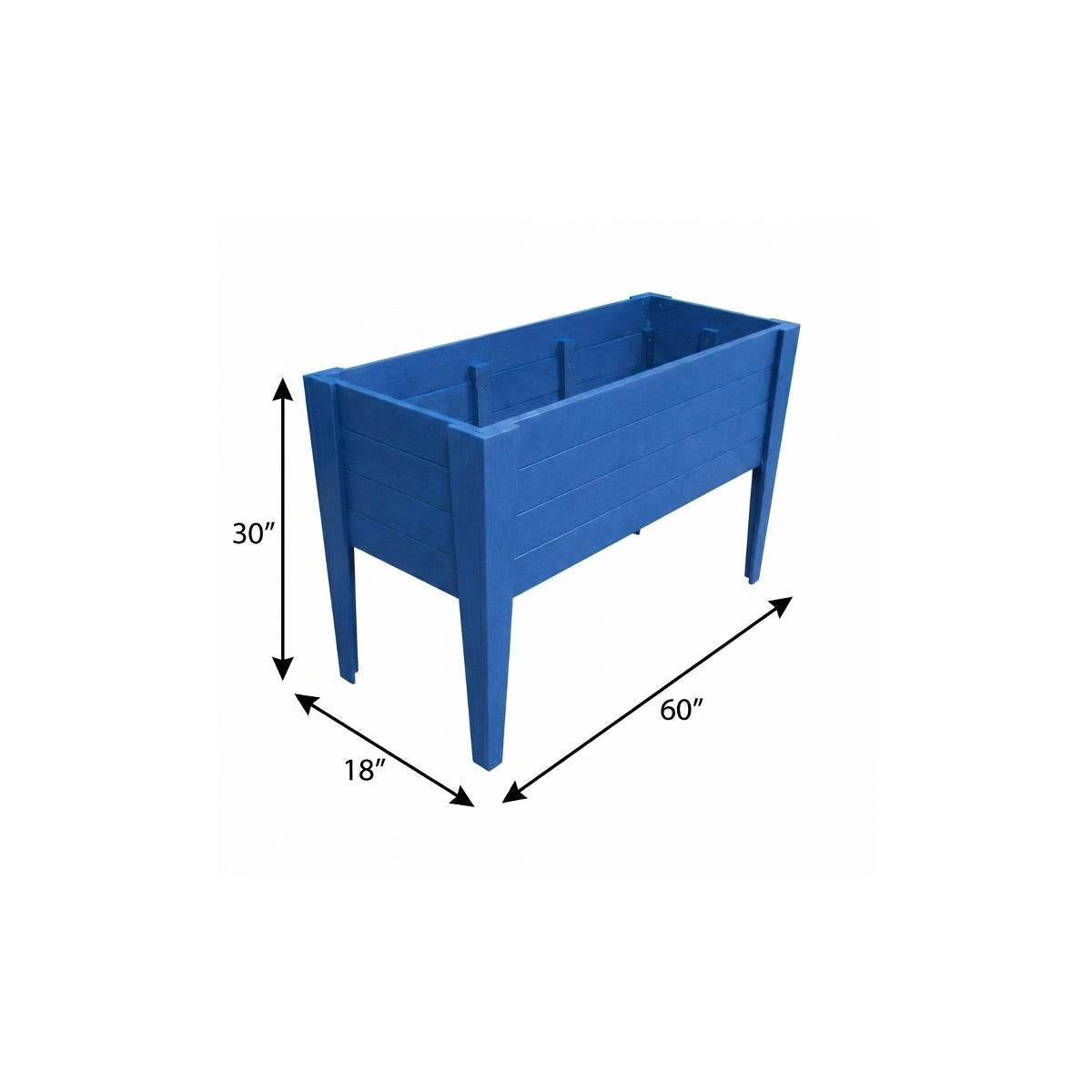 30" X 18" Blue Heavy Duty Plastic Rectangular Raised Garden Bed Homeroots Outdoor