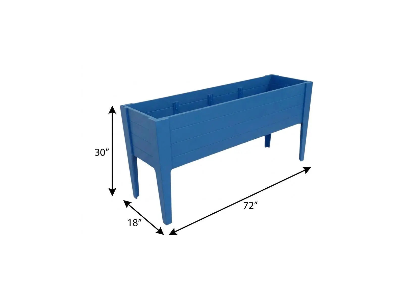 30" X 18" Blue Heavy Duty Plastic Rectangular Raised Garden Bed Homeroots Outdoor