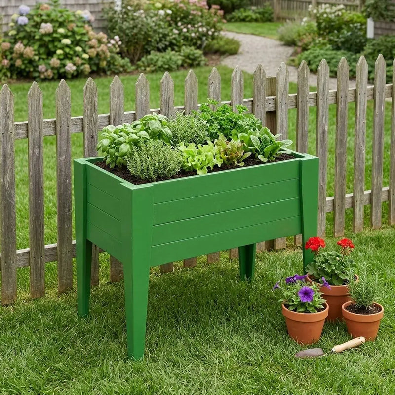 30" X 18" Green Heavy Duty Plastic Rectangular Raised Garden Bed Homeroots Outdoor