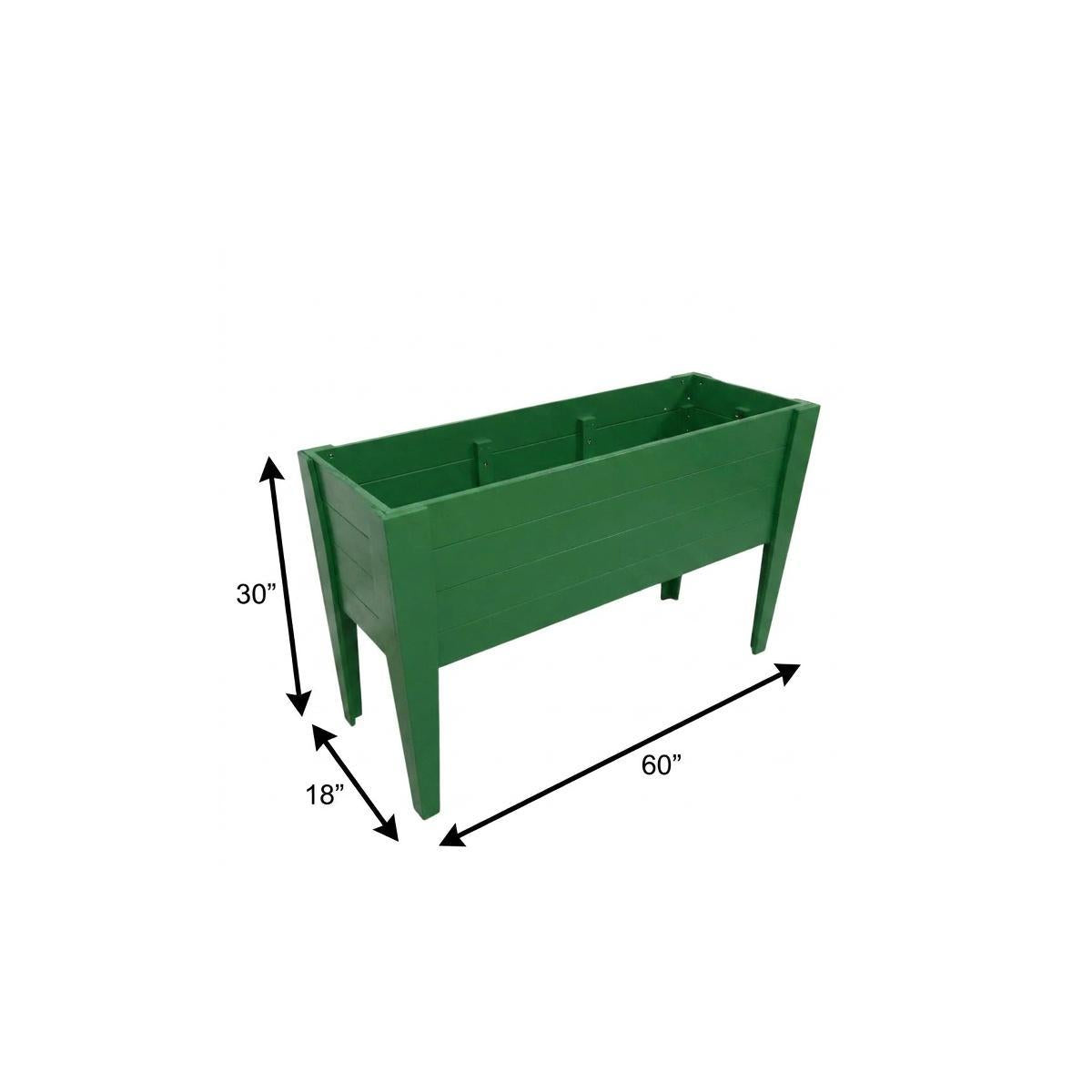 30" X 18" Green Heavy Duty Plastic Rectangular Raised Garden Bed Homeroots Outdoor