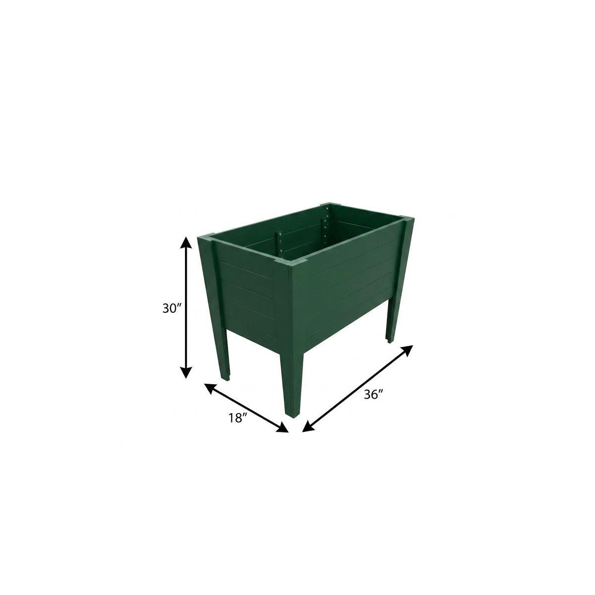 30" X 18" Green Heavy Duty Plastic Rectangular Raised Garden Bed Homeroots Outdoor