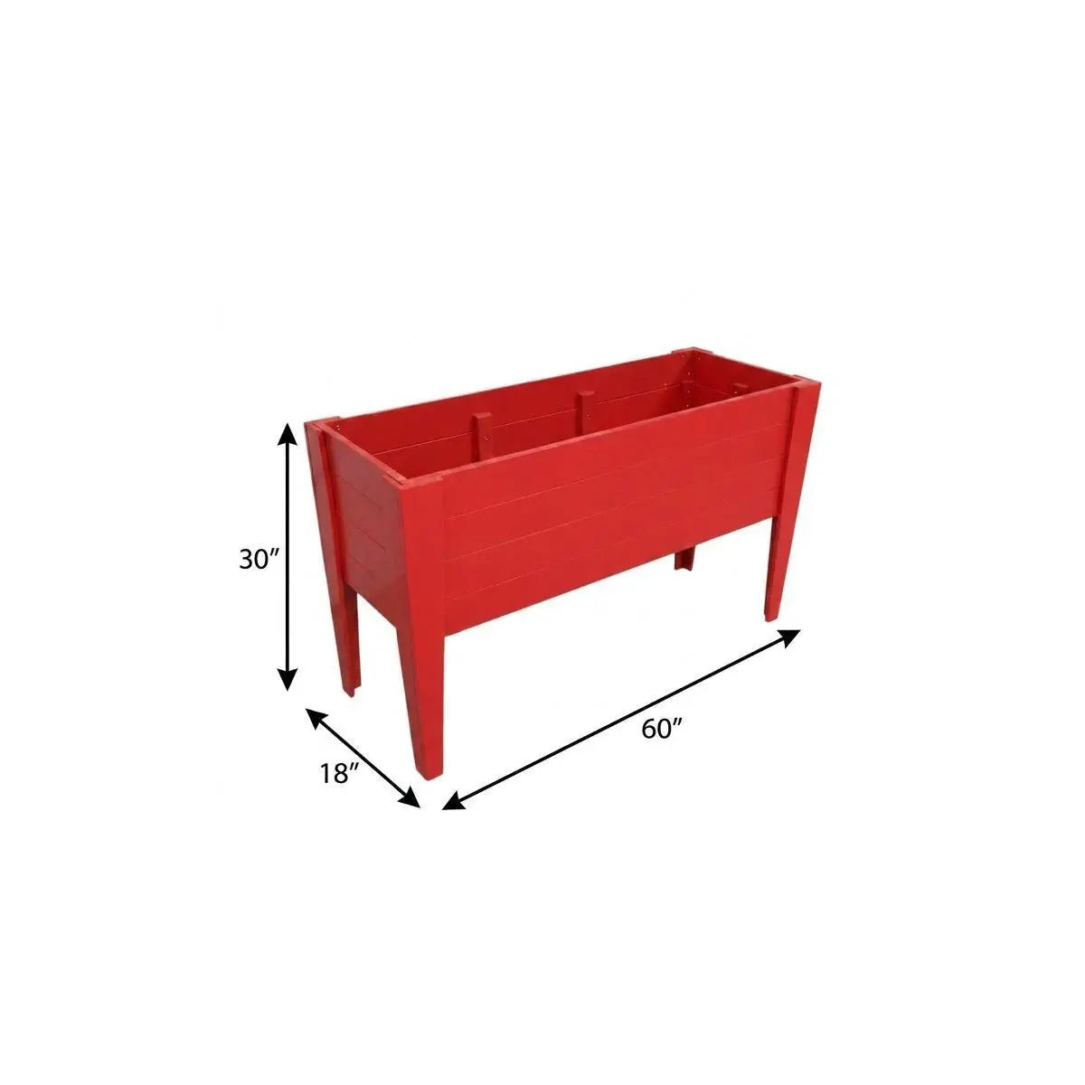 30" X 18" Red Heavy Duty Plastic Rectangular Raised Garden Bed Homeroots Outdoor