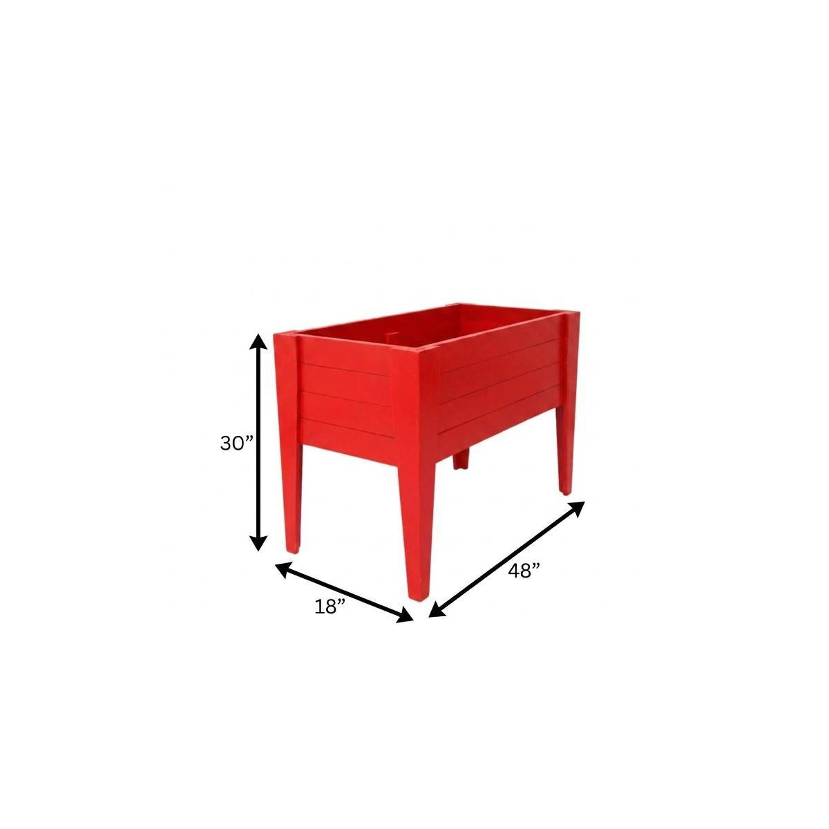 30" X 18" Red Heavy Duty Plastic Rectangular Raised Garden Bed Homeroots Outdoor