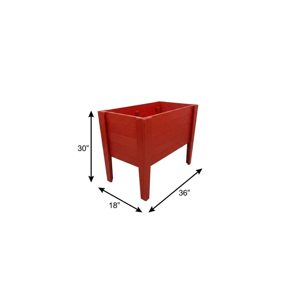 30" X 18" Red Heavy Duty Plastic Rectangular Raised Garden Bed Homeroots Outdoor