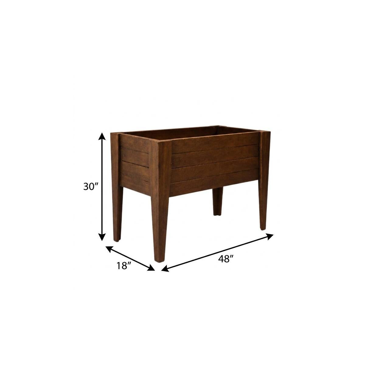 30" X 18" Walnut Heavy Duty Plastic Rectangular Raised Garden Bed Homeroots Outdoor
