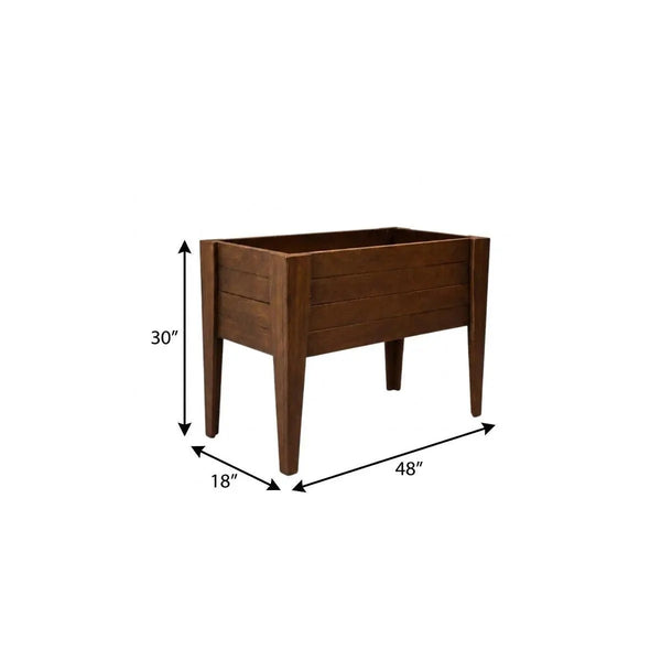 30" X 18" Walnut Heavy Duty Plastic Rectangular Raised Garden Bed Homeroots Outdoor