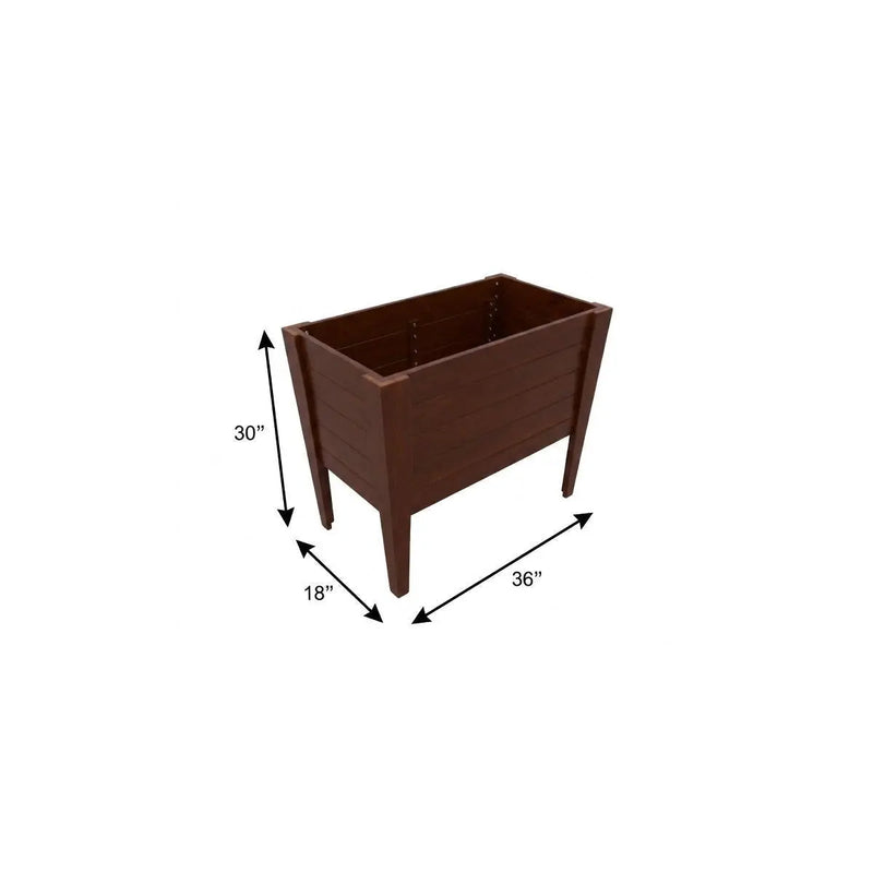 30" X 18" Walnut Heavy Duty Plastic Rectangular Raised Garden Bed Homeroots Outdoor